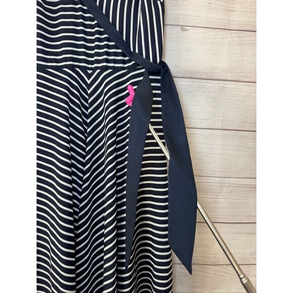 Banana Republic Strappy Handkerchief Hem Dress Midi Blue Stripe 6 - Picture 7 of 9